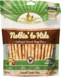 Fieldcrest Farms Nothin To Hide Twist Stix Chicken Dog Treats, 50 count