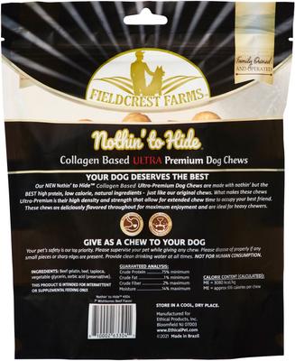 Fieldcrest Farms Nothin To Hide Ultra 7-in Wishbone Beef Dog Treats, 2 count