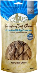 Fieldcrest Farms Premium Dog Chews Bully Crunchers 6-inch Braided Bully Flavor Dog Chews, 3 count