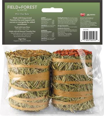 Show full view: Kaytee Mini Hay Bales Carrot Marigold Small Pet Hay, 7-oz bag, 2 count slide 2 of 12