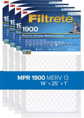 Show full view: Filtrete High Performance 1900 MPR Air Filter, 4 count, 14 x 25 inches slide 1 of 9