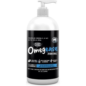 Finest for Pets Omegease Omega-Rich Fish Oil Dog & Cat Supplement, 8-fl oz bottle