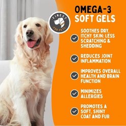 Finest for Pets Omegeffect Premium Omega-3 Soft Gels Dog Supplement, 180 count slide 2 of 9