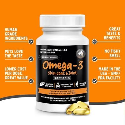 Show full view: Finest for Pets Omegeffect Premium Omega-3 Soft Gels Dog Supplement, 180 count slide 4 of 11