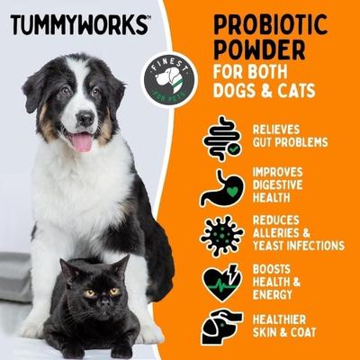 Show full view: Finest for Pets TummyWorks Probiotics & Digestive Dog & Cat Supplement, 160 scoops slide 3 of 11