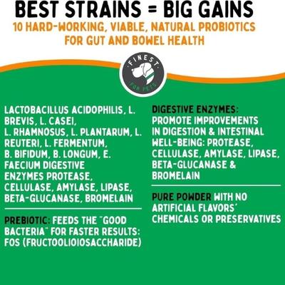 Show full view: Finest for Pets TummyWorks Probiotics & Digestive Dog & Cat Supplement, 160 scoops slide 8 of 11