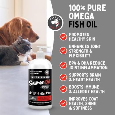 Show full view: Finest for Pets Wild Alaskan Salmon Oil Dog & Cat Supplement, 32-fl oz bottle slide 3 of 10