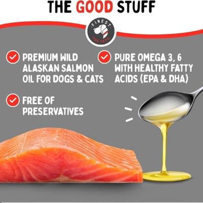 Show full view: Finest for Pets Wild Alaskan Salmon Oil Dog & Cat Supplement, 32-fl oz bottle slide 4 of 10