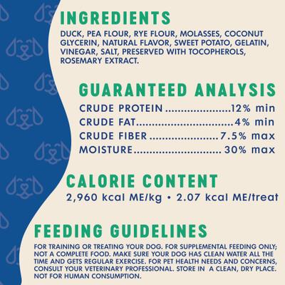 Show full view: Finley's Barkery Duck Recipe Soft Chew Training Bites Dog Treats, 16-oz bag slide 4 of 9