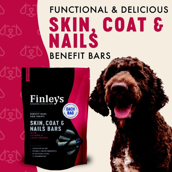 Finley's Skin, Coat & Nails Soft Chew Benefit Bars Dog Treats, 16-oz bag