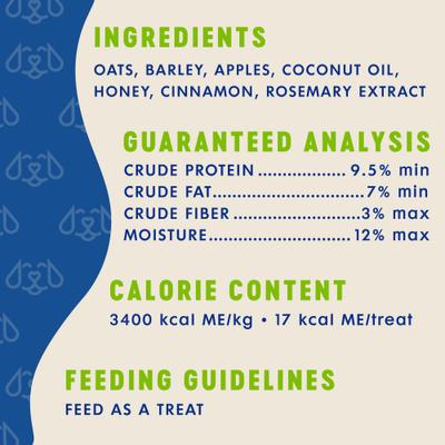 Show full view: Finley's Wheat-Free Apple & Cinnamon Crunchy Biscuit Dog Treats, 12-oz bag slide 4 of 9