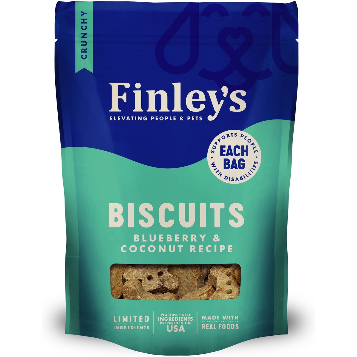 Finley's Wheat-Free Blueberry & Coconut Crunchy Biscuit Dog Treats, 12-oz bag