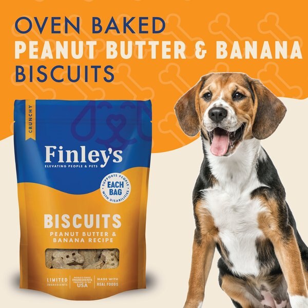 Finley's Wheat-Free Peanut Butter & Banana Crunchy Biscuit Dog Treats