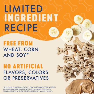 Show full view: Finley's Wheat-Free Peanut Butter & Banana Crunchy Biscuit Dog Treats, 12-oz bag slide 6 of 10