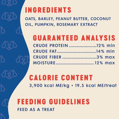 Show full view: Finley's Wheat-Free Peanut Butter & Pumpkin Crunchy Biscuit Dog Treats, 12-oz bag slide 7 of 10