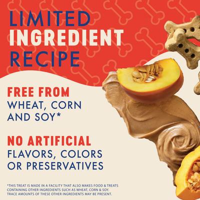 Show full view: Finley's Wheat-Free Peanut Butter & Pumpkin Crunchy Biscuit Dog Treats, 12-oz bag slide 5 of 10