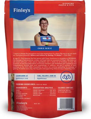 Show full view: Finley's Wheat-Free Peanut Butter & Pumpkin Crunchy Biscuit Dog Treats, 12-oz bag slide 3 of 10