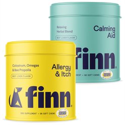 Finn Allergy & Itch Beef Liver Flavored Soft Chew Allergy, 90 count + Calming Aid Soft Chew Dog Supplement, 90 count