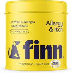 Finn Allergy & Itch Beef Liver Flavored Soft Chew Allergy, 90 count + Calming Aid Soft Chew Dog Supplement, 90 count slide 2 of 9
