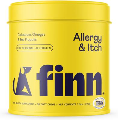 Show full view: Finn Allergy & Itch Beef Liver Flavored Soft Chew Allergy Supplement for Dogs, 90 count slide 1 of 11