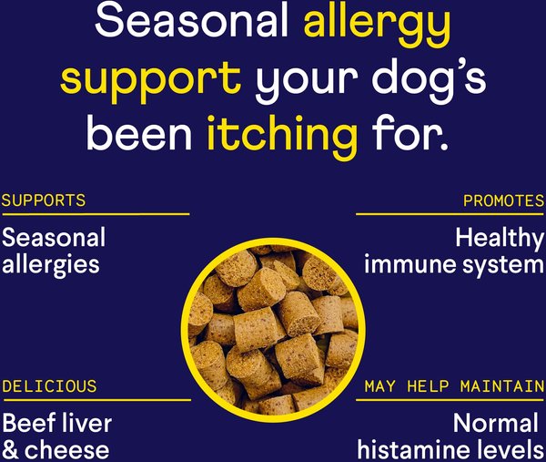 Show full view: Finn Allergy & Itch Beef Liver Flavored Soft Chew Allergy Supplement for Dogs, 90 count slide 4 of 10