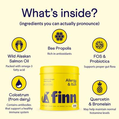 Show full view: Finn Allergy & Itch Beef Liver Flavored Soft Chew Allergy Supplement for Dogs, 90 count slide 6 of 11