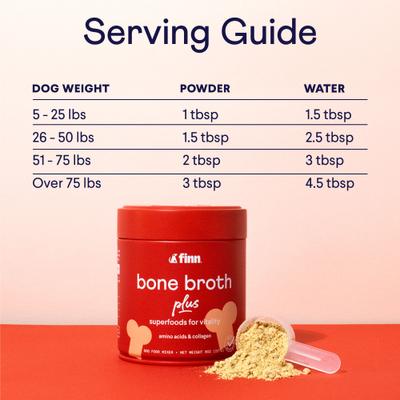 Show full view: Finn Bone Broth Plus Superfoods Flavor Meal Topper Powder Supplement for Dogs, 8-oz jar slide 8 of 11