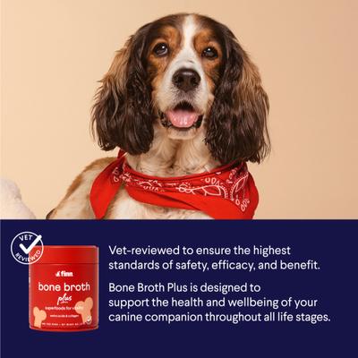 Show full view: Finn Bone Broth Plus Superfoods Flavor Meal Topper Powder Supplement for Dogs, 8-oz jar slide 7 of 11