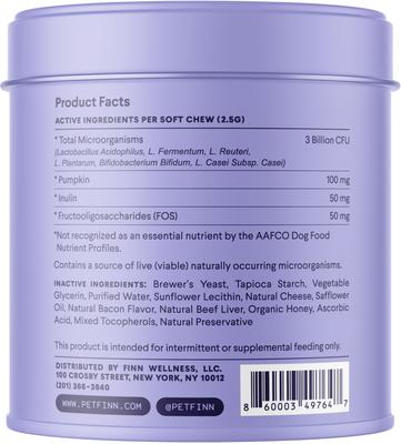 Show full view: Finn Digestive Prebiotic & Probiotic, 90 count + Skin & Coat Wild Alaskan Salmon Oil Dog Supplement, 90 count slide 3 of 9