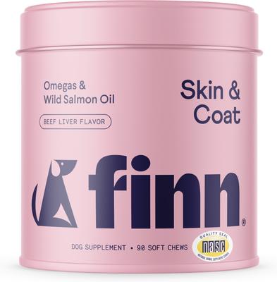 Show full view: Finn Digestive Prebiotic & Probiotic, 90 count + Skin & Coat Wild Alaskan Salmon Oil Dog Supplement, 90 count slide 6 of 9