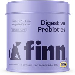 Finn Digestive Prebiotic & Probiotic Supplement for Dogs, 90 count