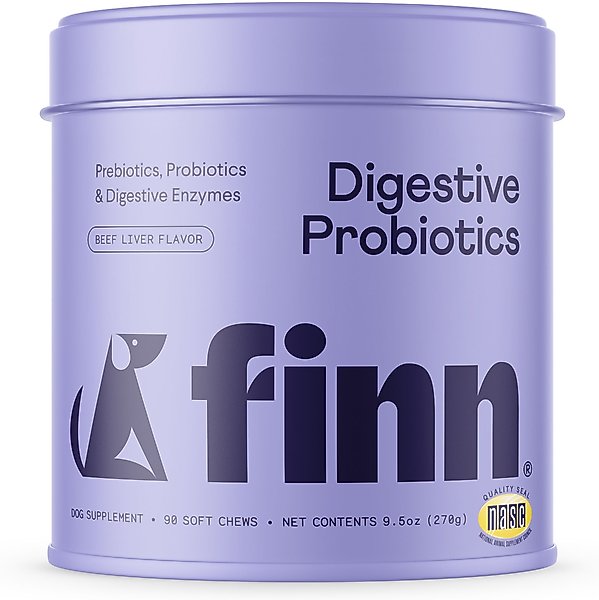 Show full view: Finn Digestive Prebiotic & Probiotic Supplement for Dogs, 90 count slide 1 of 10