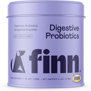 Finn Digestive Prebiotic & Probiotic Supplement for Dogs, 90 count