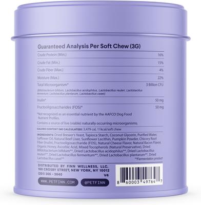 Show full view: Finn Digestive Prebiotic & Probiotic Supplement for Dogs, 90 count slide 4 of 11