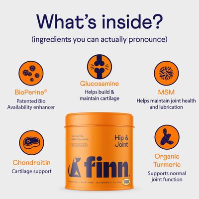 Show full view: Finn Hip & Joint Dog Supplement, 90 count slide 6 of 12