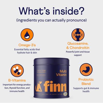 Show full view: Finn Multi Vitamin Dog Supplement, 90 count slide 6 of 12
