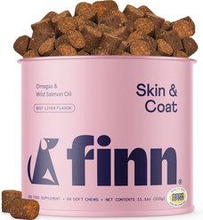 Finn Skin & Coat Wild Alaskan Salmon Oil Dog Supplement, 90 count