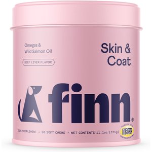 Finn Skin & Coat Wild Alaskan Salmon Oil Dog Supplement, 90 count