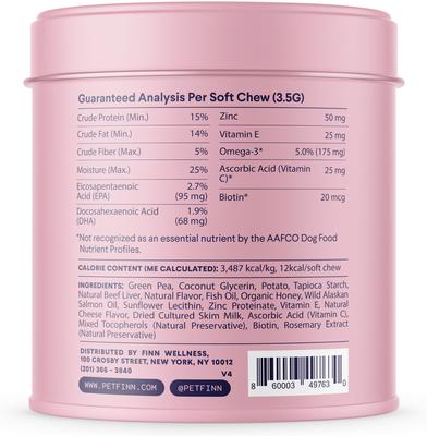 Show full view: Finn Skin & Coat Wild Alaskan Salmon Oil Dog Supplement, 90 count slide 4 of 11