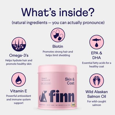 Show full view: Finn Skin & Coat Wild Alaskan Salmon Oil Dog Supplement, 90 count slide 6 of 11