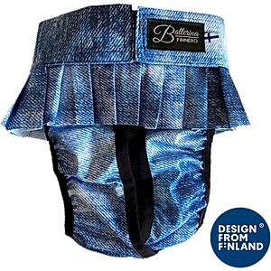 FinNero Ballerina Denim Washable Female Heat Dog Diaper, X-Large: 24.8 to 38.1-in waist