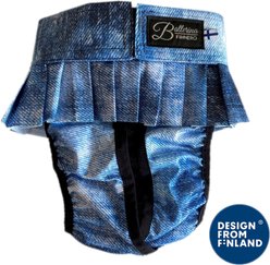 FinNero Ballerina Denim Washable Female Heat Dog Diaper, XX-Small: 8.6 to 12.5-in waist