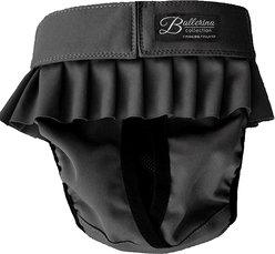 FinNero Ballerina Washable Female Heat Dog Diaper, Black, Medium: 18 to 23.6-in waist