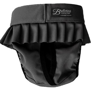 FinNero Ballerina Washable Female Heat Dog Diaper, Black, Medium: 18 to 23.6-in waist