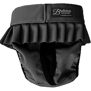 FinNero Ballerina Washable Female Heat Dog Diaper, Black, X-Large: 24.8 to 38.1-in waist
