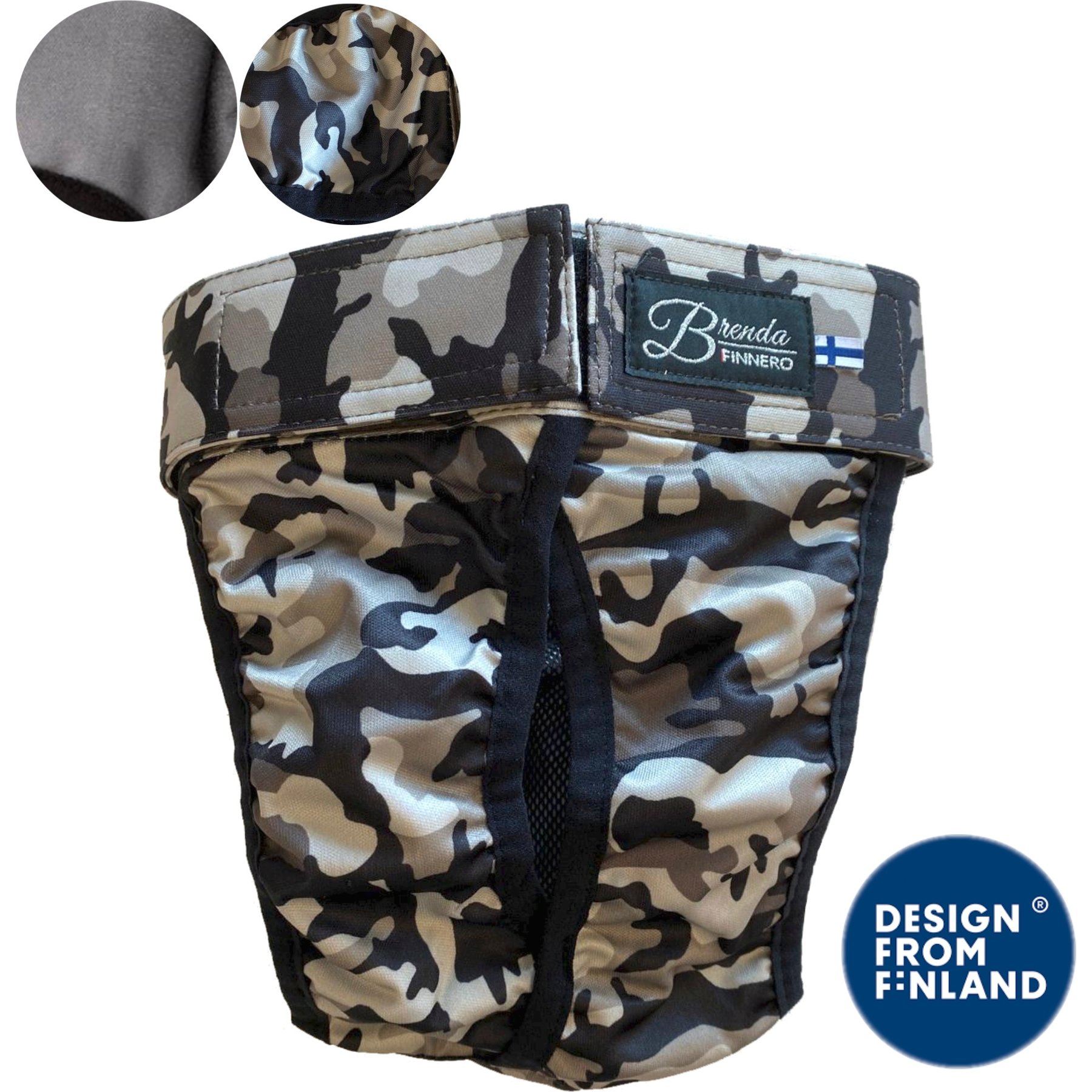 FinNero BRENDA Hygiene Pants Washable Female Dog Diaper, Camo, X-Small
