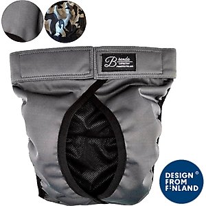 FinNero BRENDA Hygiene Pants Washable Female Dog Diaper, Grey, X-Large