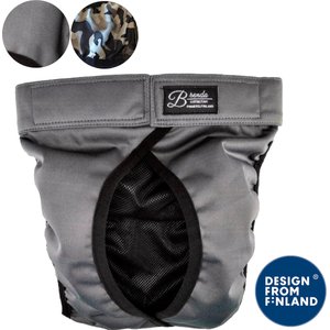 FinNero BRENDA Hygiene Pants Washable Female Dog Diaper, Grey, X-Small