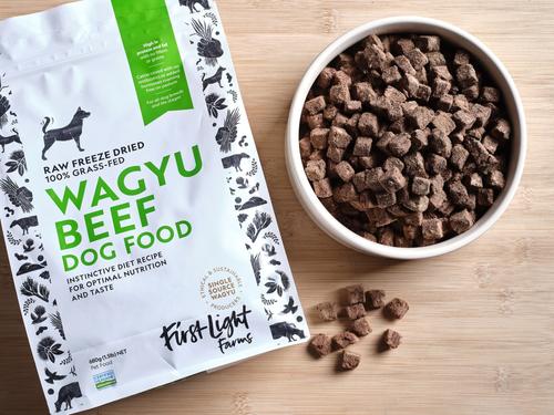 Show full view: First Light Farms Wagyu Beef 100% Grass Fed Raw Freeze-Dried Dog Food, 24-oz bag slide 7 of 9