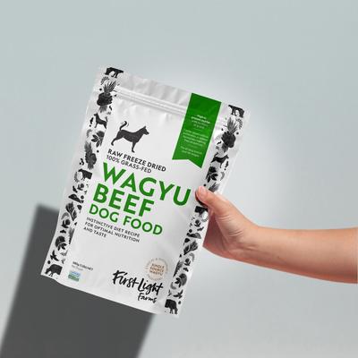 Show full view: First Light Farms Wagyu Beef 100% Grass Fed Raw Freeze-Dried Dog Food, 24-oz bag slide 5 of 9